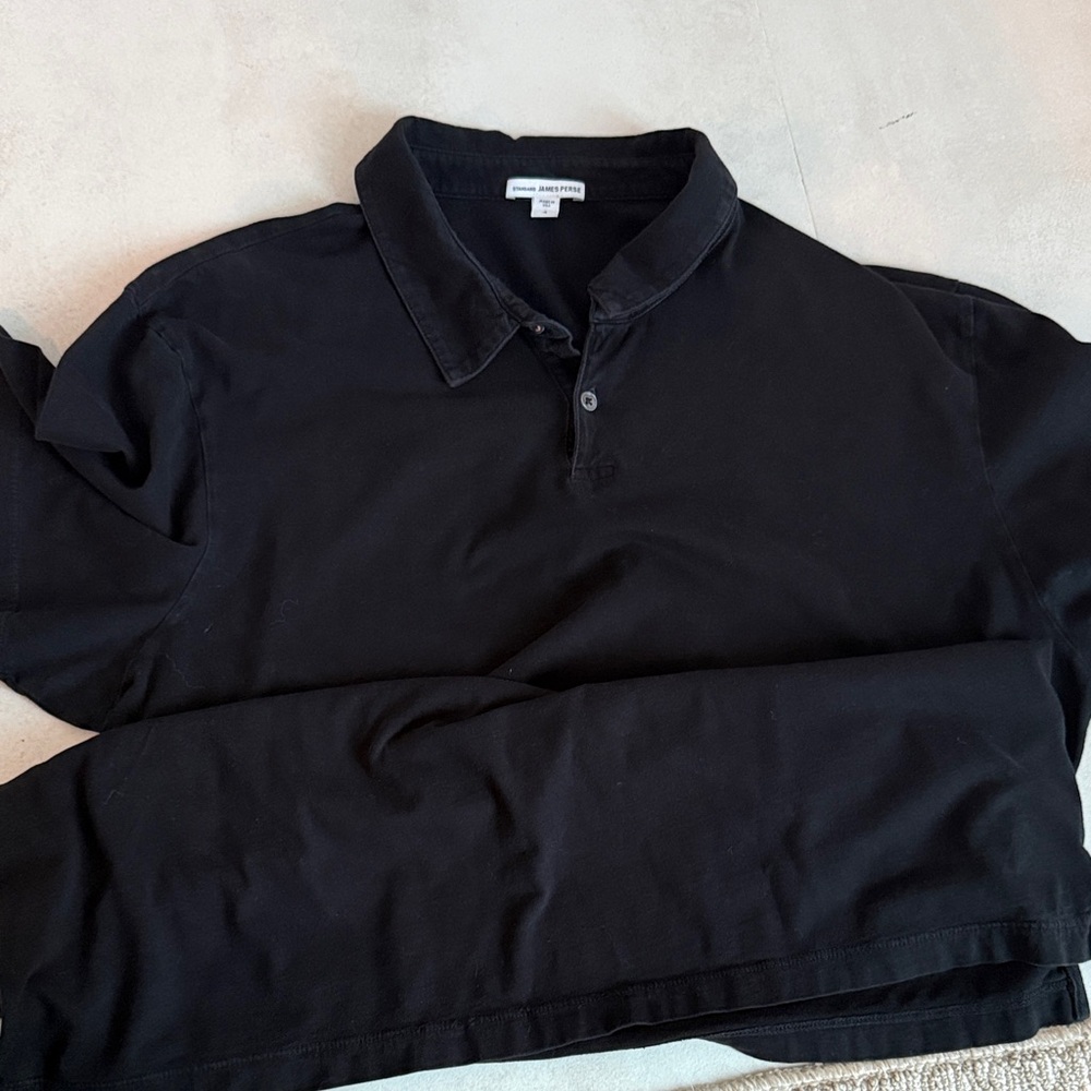 James Perse Classic Black Polo Shirt